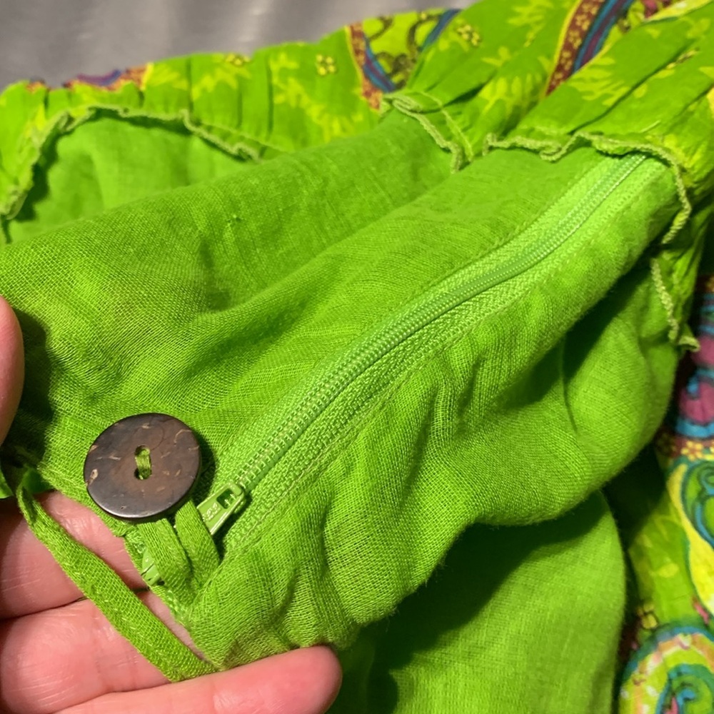 Keawa Lime Green Paisley Print Peasant Skirt Size S NWT - Picture 4 of 11